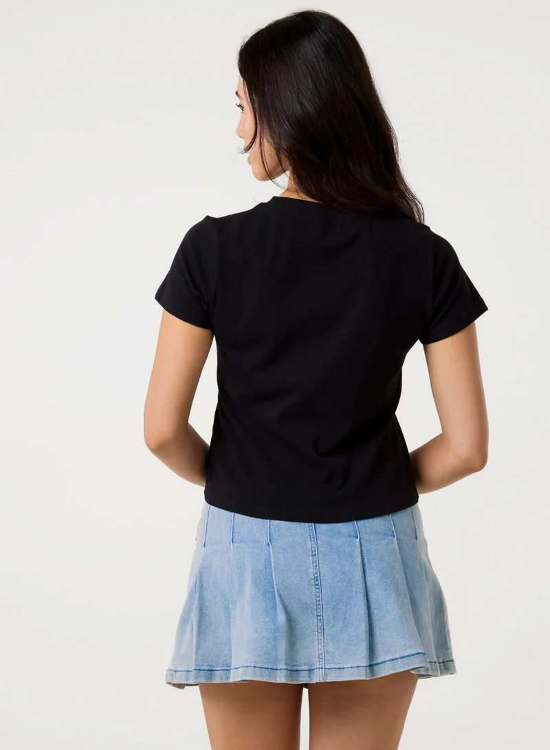 Pink Vanilla Diamante Strawberry Bow Tee