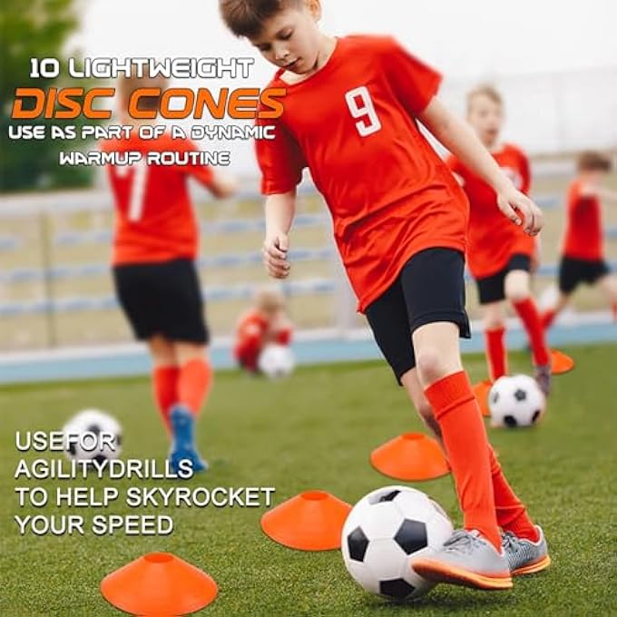 rayihni Speed Agility Training Set, Includes 12 Rung Agility Ladder,10 Disc Cones, Jump Rope, Resistance Bands, Running Parachute, Holder, For Football, Hockey Training Athletes - Image 4