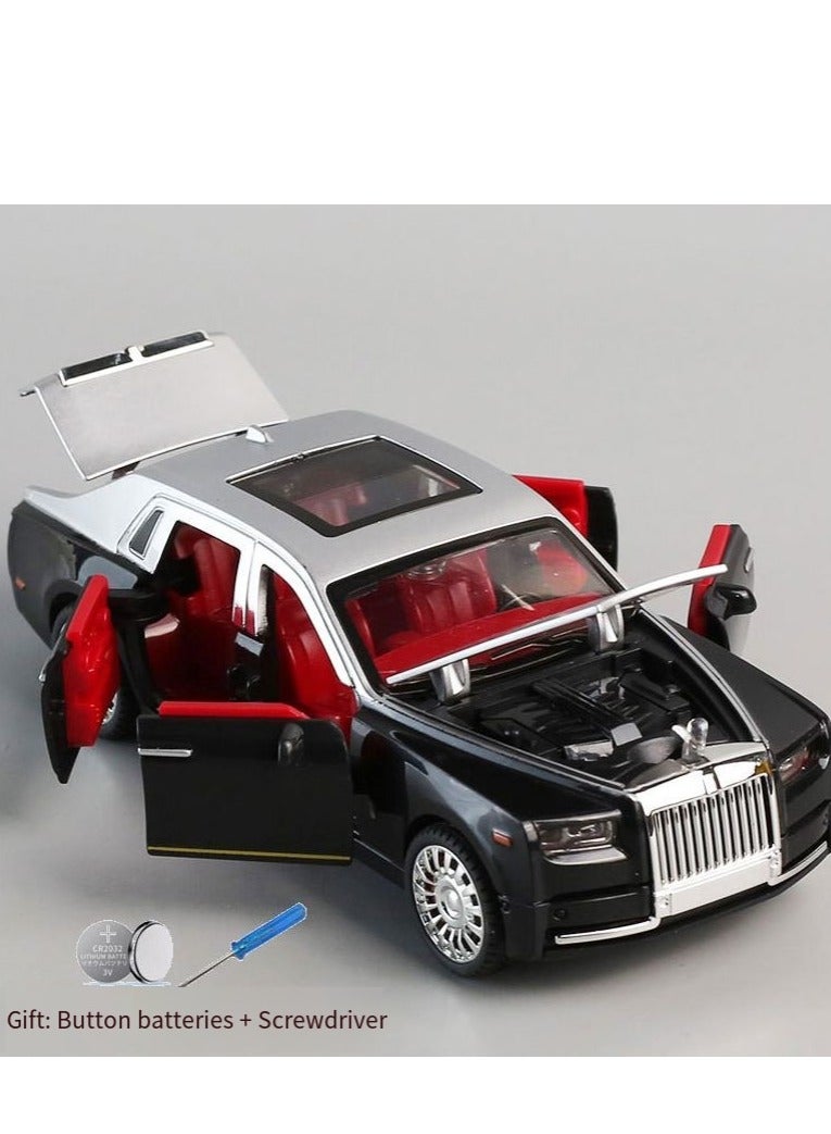 كيو زد سيارة رولز رويس فانتوم من ماركة QZ، موديل فاخر، باللونين الأسود والأحمر - بتفاصيل رائعة، وتصميم فريد، وخاصية موسيقى تعمل باللمس. الأبعاد: ١٦.٥ × ٦ × ٤.٨ سم. مناسبة لألعاب السيارات للأطفال.