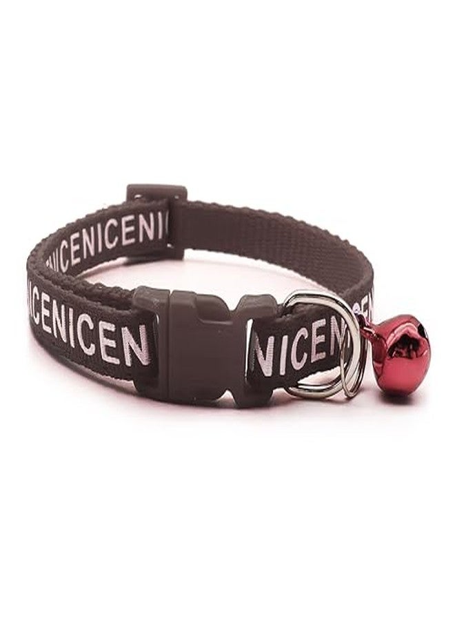 Chipmonk Set of 3 Cat & Puppy Collar with Bell,Kitten & Small Dogs Soft Adjustable,Safe,Solid & Protective Breakaway for Cats & Puppies,Cute Kitty Neckband with Nice Print-(Pink,Black,Light Blue) - Image 3