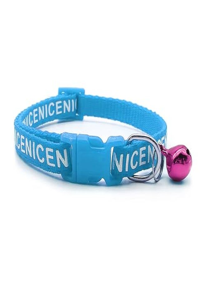 Chipmonk Set of 3 Cat & Puppy Collar with Bell,Kitten & Small Dogs Soft Adjustable,Safe,Solid & Protective Breakaway for Cats & Puppies,Cute Kitty Neckband with Nice Print-(Pink,Black,Light Blue) - Image 4