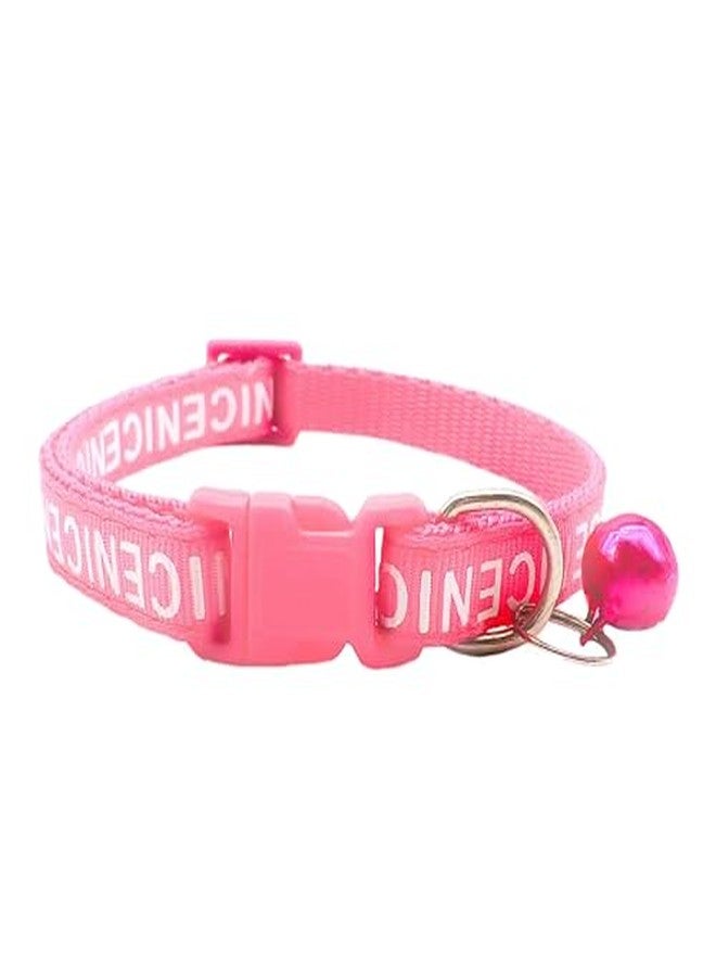 Chipmonk Set of 3 Cat & Puppy Collar with Bell,Kitten & Small Dogs Soft Adjustable,Safe,Solid & Protective Breakaway for Cats & Puppies,Cute Kitty Neckband with Nice Print-(Pink,Black,Light Blue) - Image 2