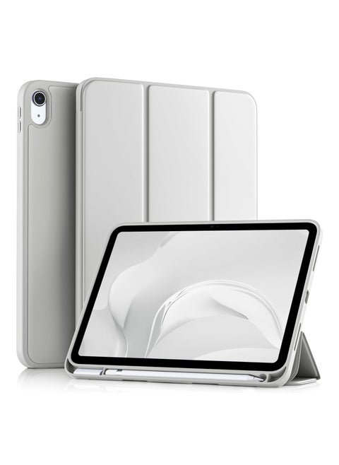 Compatible with iPad 10th Generation Case 10.9 Inch (2022) – Slim Trifold Stand Protective Cover with Pencil Holder – Soft TPU Back – Auto Sleep/Wake Function – Lightweight & Durable Smart Case  LIGHT GRAY