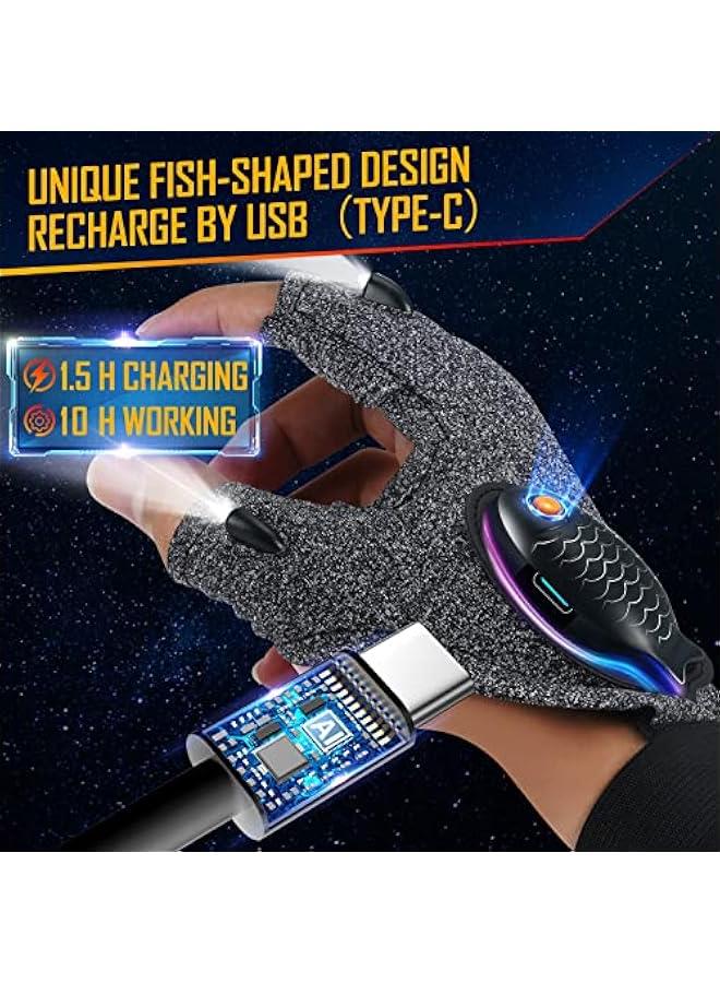 Arabest Rechargeable LED Flashlight Waterproof Gloves -  Stocking Stuffer Gifts for Men,Cool Gadgets Hands Free Light Gloves Tool for Men Women Husband Boyfriend Mechanics Night Fishing - Image 2