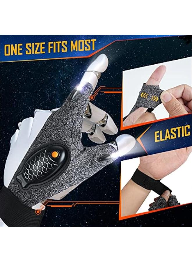 Arabest Rechargeable LED Flashlight Waterproof Gloves -  Stocking Stuffer Gifts for Men,Cool Gadgets Hands Free Light Gloves Tool for Men Women Husband Boyfriend Mechanics Night Fishing - Image 4