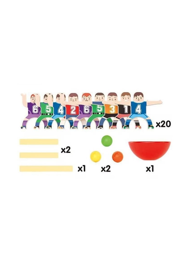 "DIY Wooden Stacking House, Interlocking Hercules Acrobatics, Balancing Competition Building Toys, Wooden Toy for Toddlers, Stacking and Balancing Block Set "