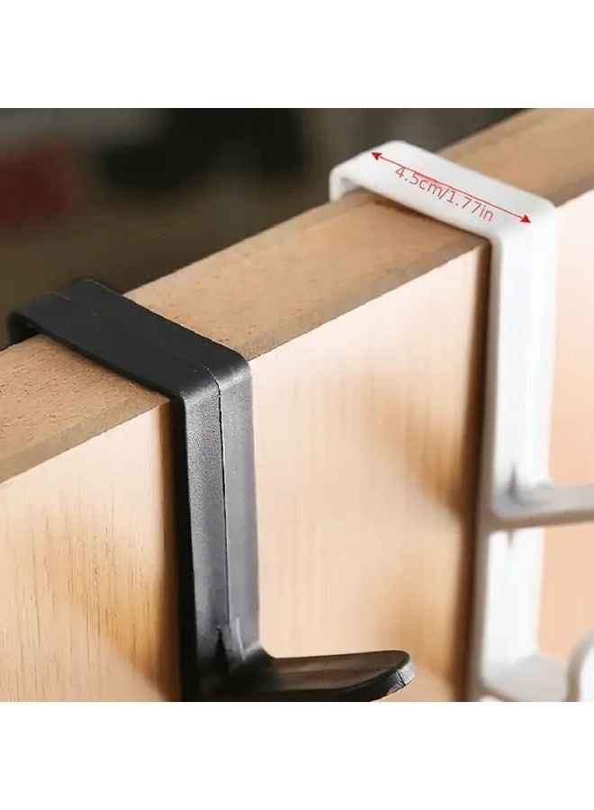 White Over The Door Coat Rack No Drill Installation Hooks For Towels Coats Bags Multi Functional Storage Organizer - Image 5