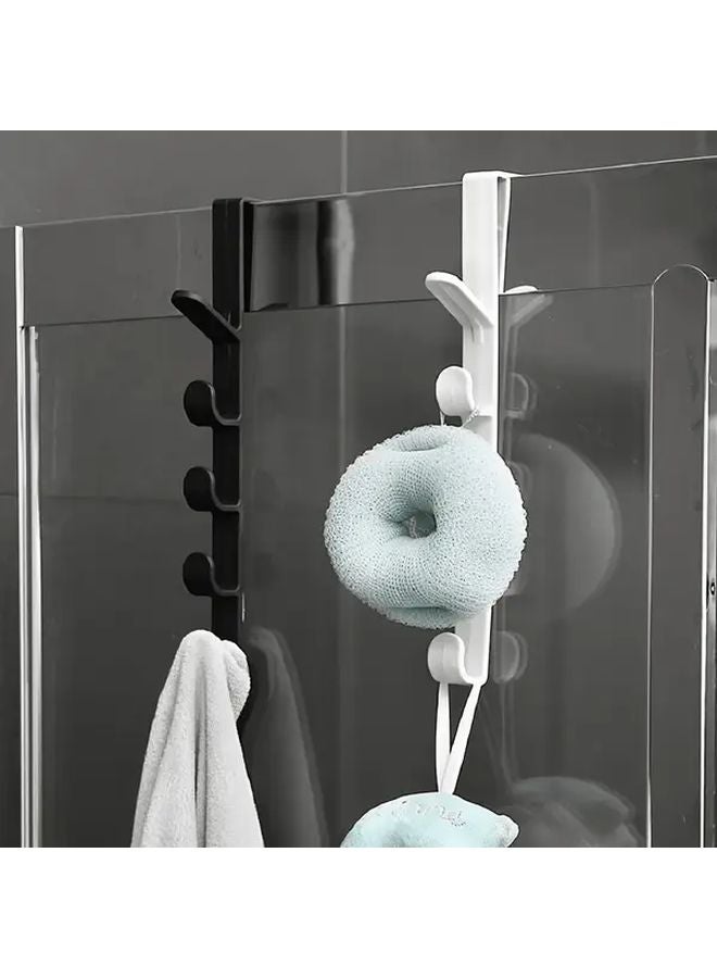 White Over The Door Coat Rack No Drill Installation Hooks For Towels Coats Bags Multi Functional Storage Organizer - Image 3
