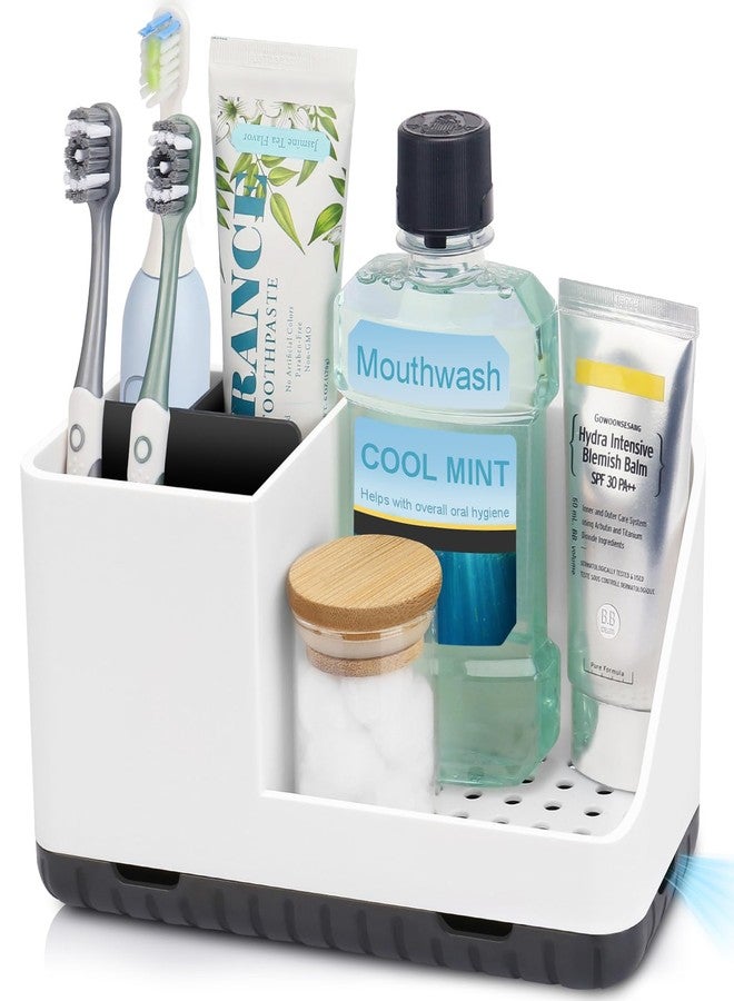 PARKMANI Bathroom Counter Organizer, Bathroom Organizers and Storage, Detachable Toothbrush Holders for Bathroom Vanity Sink Organizer (White) - Image 1