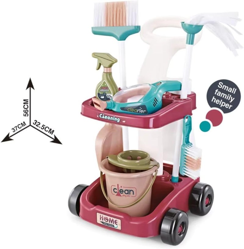 Mini Panda Cleaning Cart Kit for Kids 3+ - Pretend Play Set - Image 3