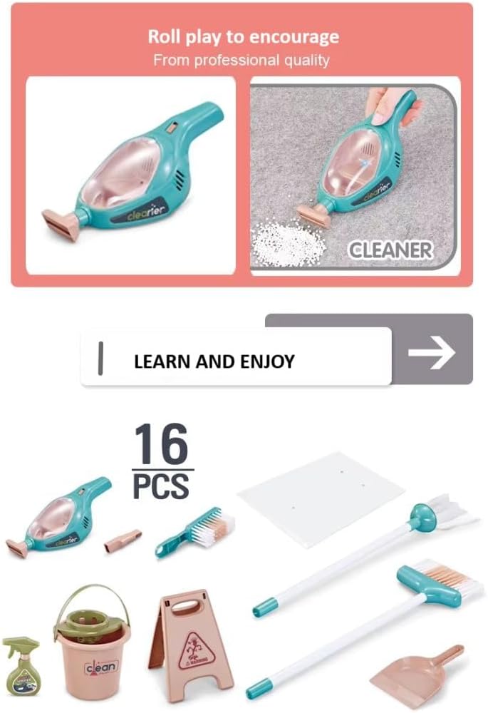 Mini Panda Cleaning Cart Kit for Kids 3+ - Pretend Play Set - Image 2