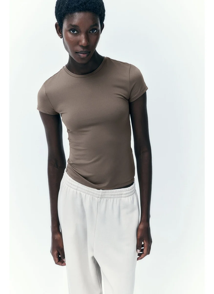 H&M Fitted Microfibre T-Shirt