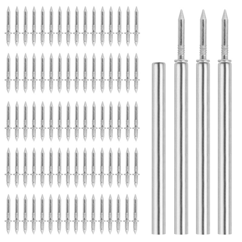 KOAMLY 400pcs Hardware Nails Double Head Skirting Nails with 4 Tools - Invisible Seamless Baseboard Screws for Solid Wood Trim, Double-Sided Installation - Image 1