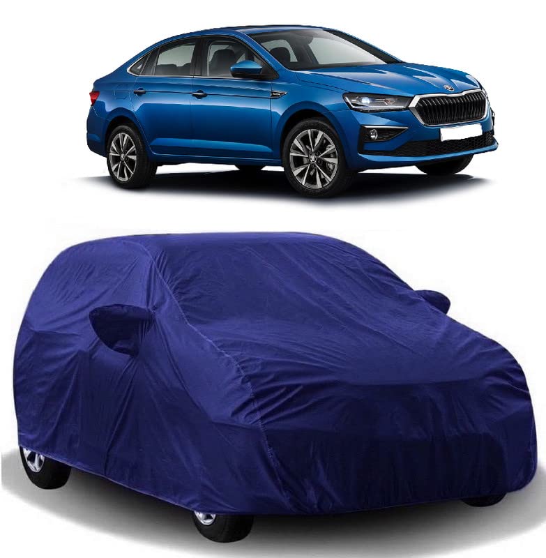 Carigiri Royal Blue Car Body Cover for Skoda Slavia(Triple Stitched,Mirror Pocket,Dustproof)(Models-2022,2023) - Image 1