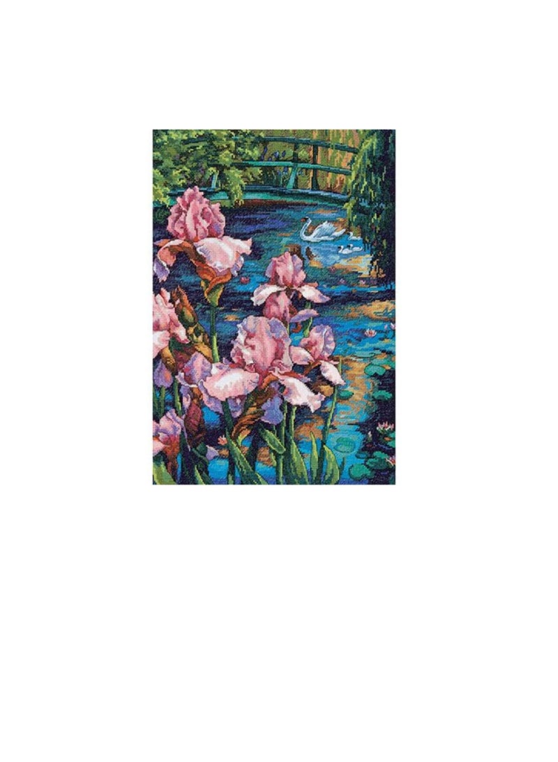 Gold Collection Iris & Swan Counted Cross Stitch Kit 10 inch x 15 inch 16pc - Image 3