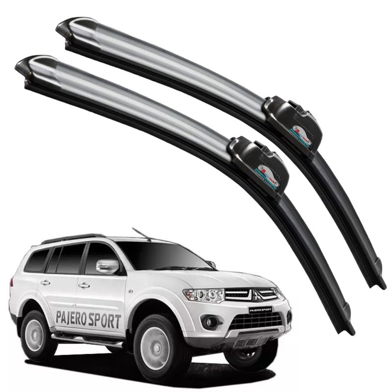 ROYALTECH Frameless Rubber Car Wiper Blades Set of 2 Compatible with (Pajero Sport (2015-2020) (D-22,P-20)) - Image 1