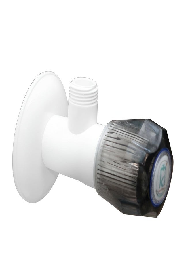 NEW WARE® PVC Plastic Angle Cock Faucet | Wall Mounted Angle Valve with Flange | Hot & Cold Water Compatible | Bathroom, Wash Basin & Kitchen Use