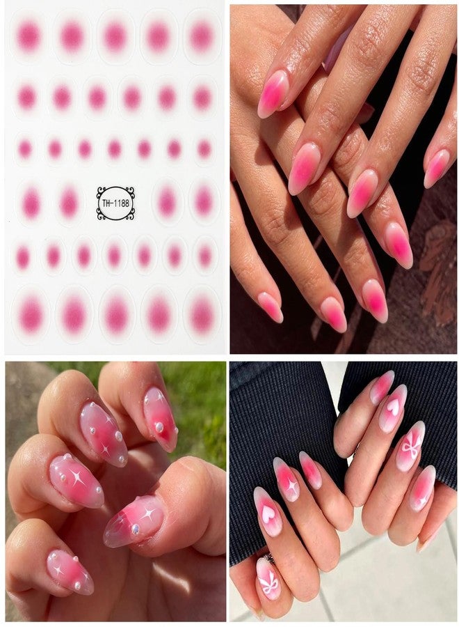VOTACOS Blush Flower Nail Art Stickers Decals 5D Embossed Nail Decals Spring Summer Frangipani Nails Art Design Self-Adhesive Accessories 3D Flower Nails Stickers for Women Decoration - Image 5