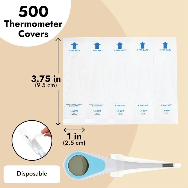 Juvale 500 Pack Disposable Digital Thermometer Covers - Oral Temperature Reading Sleeves (1 x 3.75 in) - Image 4