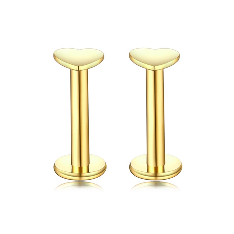 16G Lip Ring: Pack of 6 Gold Stainless Steel - Internally Threaded Crystal CZ Lip Ring for Lip Tragus Labret Piercings With Comfortable Fit Versatile Styles Daily Wear - Image 4