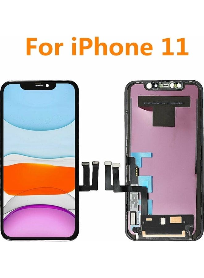 استبدال أجزاء تجميع محول الأرقام لشاشة LCD تعمل باللمس لهاتف Apple iPhone 11 باللون الأسود أسود - Image 1