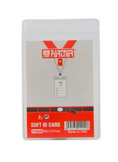 PARTNER Plastic ID Card Holder Water Proof Anti-Fold Plastic ID Card Holder Potrait (88x127mm)  - Image 1