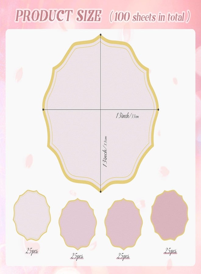 Aartner 100 Pcs Round Dusty Pink Paper Placemats 13.5 Inch Scalloped Disposable Paper Place Mats Decorative Flower Shape Doilies Table Mats for Valentine's Day Wedding Baby Shower Party Holiday Table Decor - Image 2