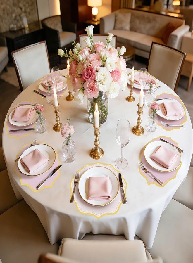 Aartner 100 Pcs Round Dusty Pink Paper Placemats 13.5 Inch Scalloped Disposable Paper Place Mats Decorative Flower Shape Doilies Table Mats for Valentine's Day Wedding Baby Shower Party Holiday Table Decor - Image 4