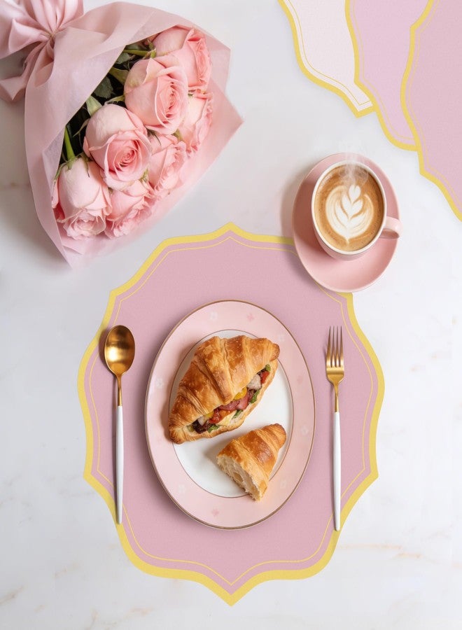 Aartner 100 Pcs Round Dusty Pink Paper Placemats 13.5 Inch Scalloped Disposable Paper Place Mats Decorative Flower Shape Doilies Table Mats for Valentine's Day Wedding Baby Shower Party Holiday Table Decor - Image 5