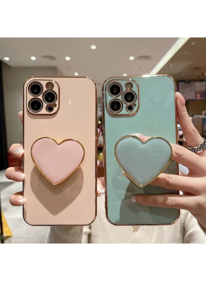 S-TOP Case For iPhone 13 Pro Electroplating Love Heart Holder TPU Phone Case - Image 3