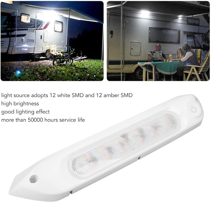 LED RV LED Ceiling Dome Light, Led Awning Party Light, Led Porch Awning Lights, Color LED Awning Light Porch Light 8W Watertight Utility Strip Light for Yacht Caravan(°×), 12 Volt led Lights - Image 4