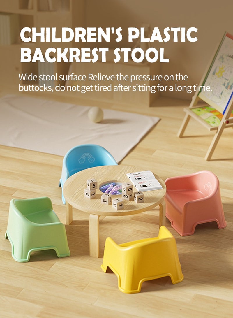 BEIRUI Children's plastic backrest chair, baby stool backrest chair, kindergarten correction chair, home use with armrests and anti fall small stool, non slip shower seat, baby shoe changing stool - Image 4