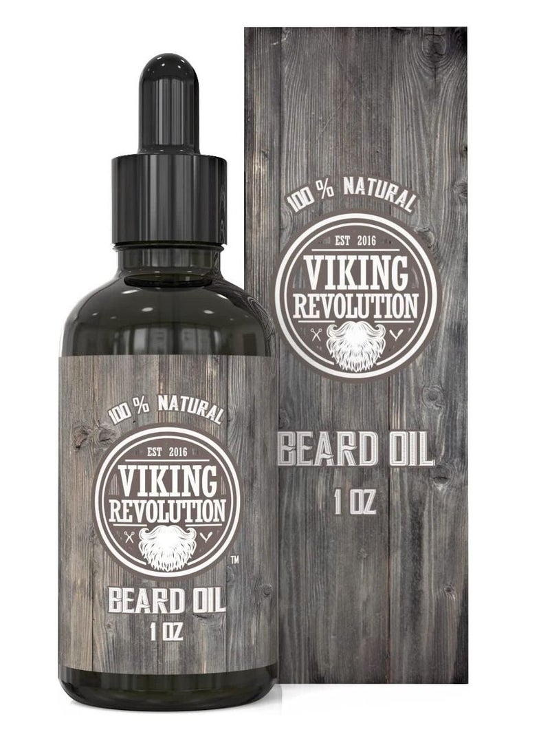 Viking Revolution Viking Revolution Beard Oil Balm All Natural Unscented Argan and Jojoba Oils Softens and Strengthens Beard Growth Beard and Mustache Care Treatment 