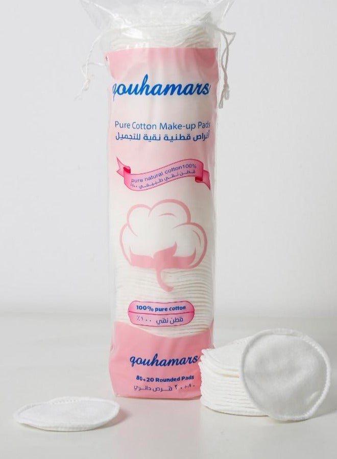 gouhamars Pure Beauty Cotton Pads, 80 Count White, 80 Pads - Image 1