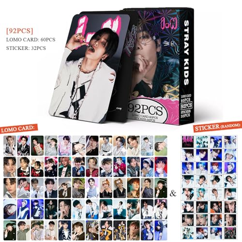 KPOPBP Stray Kids Photocards 60 PCS SKZ Rock Star Album Photo Cards with 32 PCS Stickers Kpop Gift Lomo Cards Merch for SKZ Boys and Girls (in) - Image 2