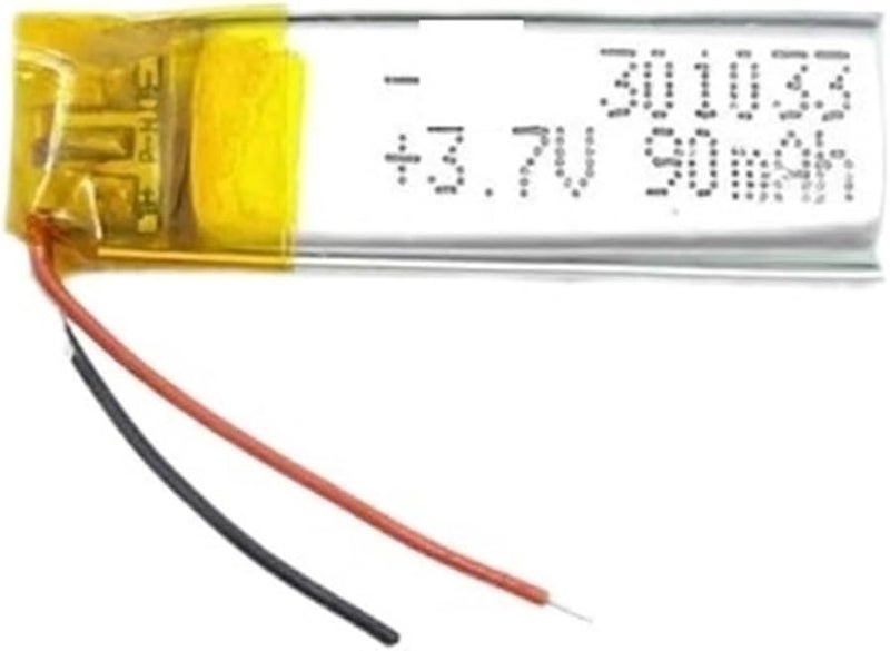 3 7V 90mAh Rechargeable Lithium Polymer Battery Size 33x10x3mm - Image 2