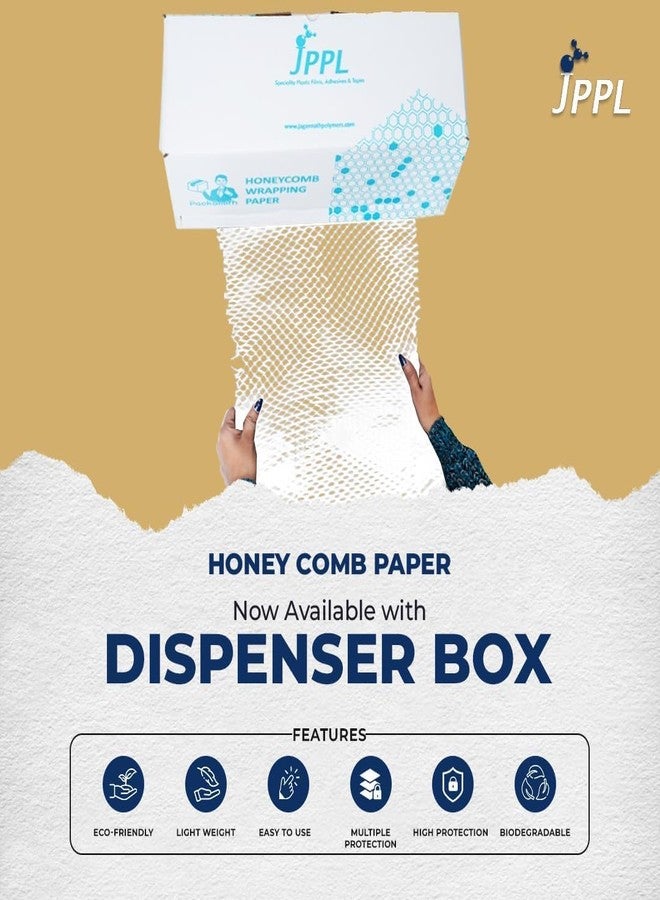 JPPL paper honeycomb roll with dispenser box | Expands hex to 160 meter | Plastic alternative | Packaging & shipping supplies bubble wrap roll| (390mm / 16 inch x100 meter) (Red) (White) - Image 5