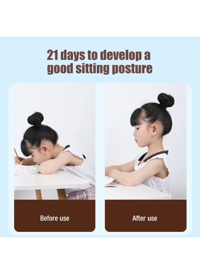 حزام تصحيح وضعية الظهر الذكي مع تنبيه بالاهتزاز وشاشة LCD جهاز تصحيح الجلوس يُعلق على الرقبة لتقويم الظهر وشد الصدر مصنوع من ABS وسيليكون بدرجة غذائية مناسب للأطفال فوق 4 سنوات والبالغين للدراسة والعمل والجلوس الطويل - Image 5
