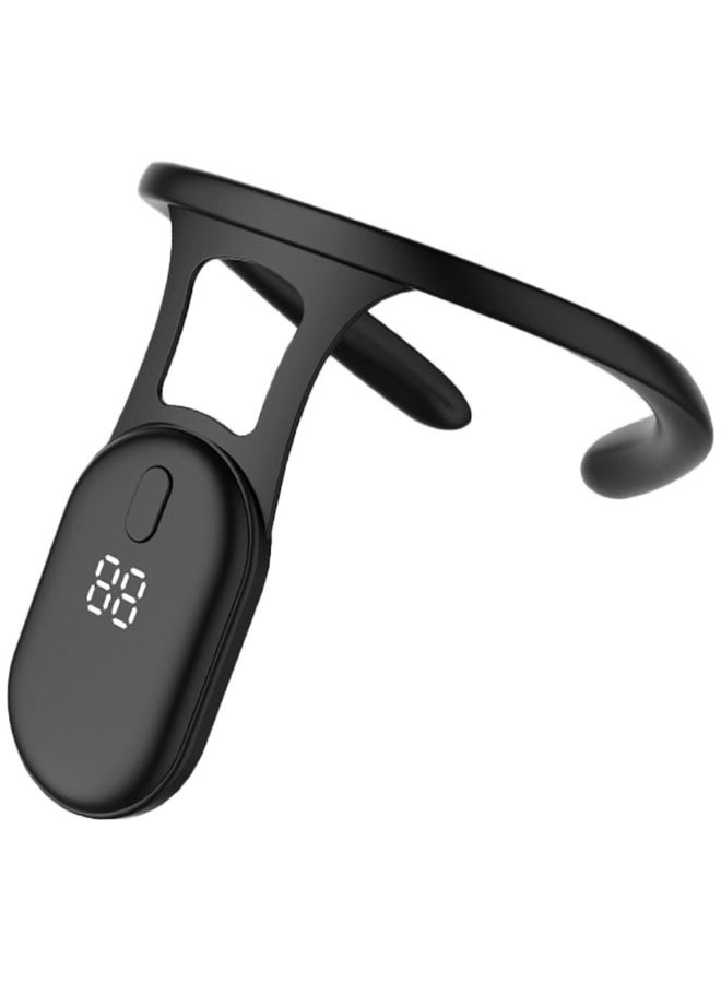 حزام تصحيح وضعية الظهر الذكي مع تنبيه بالاهتزاز وشاشة LCD جهاز تصحيح الجلوس يُعلق على الرقبة لتقويم الظهر وشد الصدر مصنوع من ABS وسيليكون بدرجة غذائية مناسب للأطفال فوق 4 سنوات والبالغين للدراسة والعمل والجلوس الطويل - Image 1