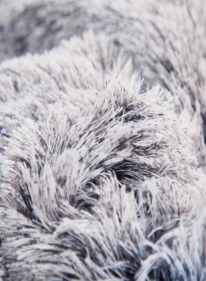 FlySheep Luxury Faux Fur Shaggy Fluffy Comforter Set King Size Mixed Gray and White Long Hair, 3 Pieces Plush Flannel Sherpa Backing Reversible Soft Microfiber Bedding Set Super Warm for Chilly Winter - Image 5