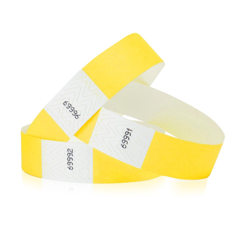 Wristco 200 WristCo Pantone Yellow Tyvek Wristbands for Events - Comfortable Tear Resistant Paper Bracelets ID Wrist Bands for Concerts Festivals Admission Party Identification - Image 1