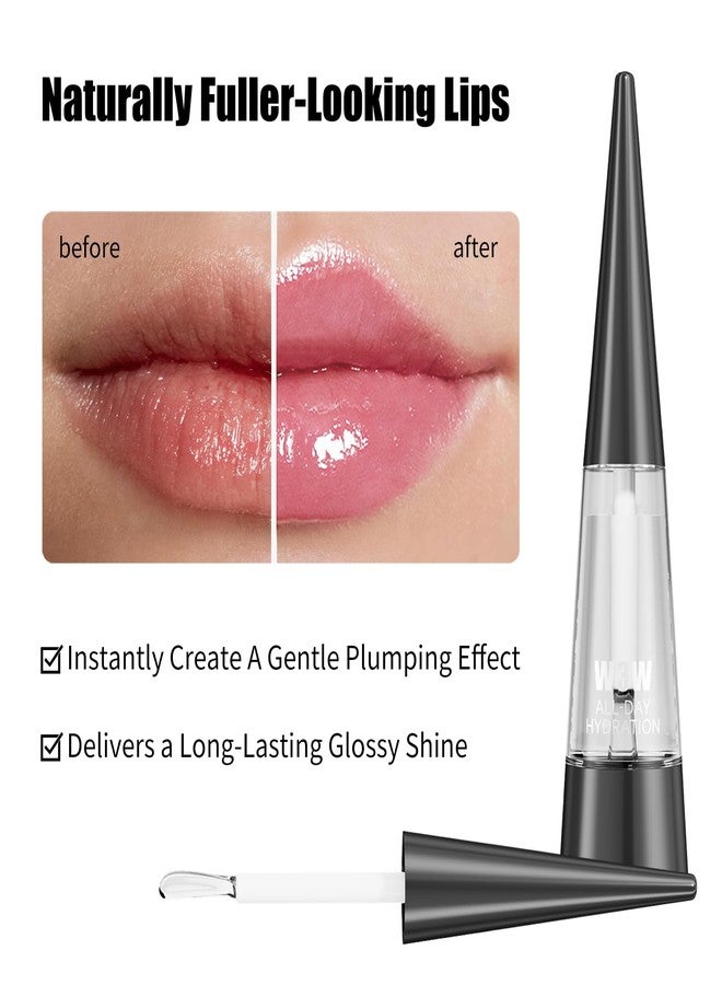 W3W Spicy Lip Plumper, Lip Plumping Gloss, Natural Volumizing Lips Oil, Hydrating & Nourishing, Glossy Finish, Moisture Boost for Smooth Fuller Looking Lips, 0.29 fl.oz (05 Quiet Sheer - Image 2