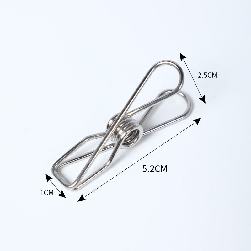 Stainless Steel Tail Hanging Clip Strengthening Hanging Storage Clip Bathroom Underwear Towel Hook Drying Hook Short Silver 20 Pack 