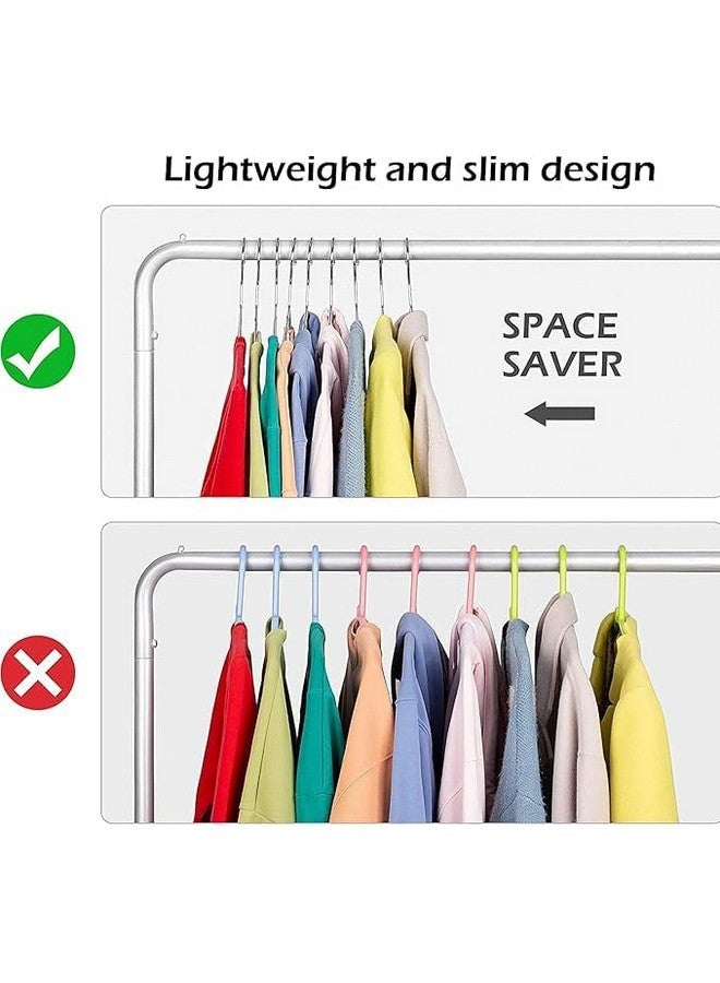DEZNA Cloth Hanger Stainless Steel/with Plastic Coating Hanger for Hanging Saree, Kurta, Pant, Steel Pack of (24) - Image 5