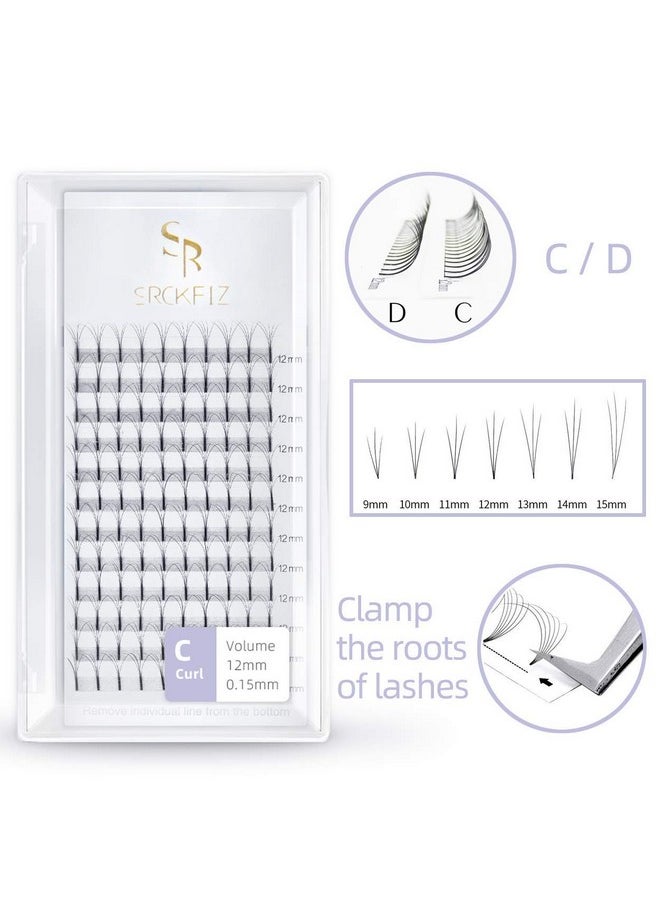 SRCKFIZ - 3D Eyelash Extensions Volume Lash Extensions 0.10Mm Premade Fans Lash Extension D Curl Russian Volume Individual Eyelashes Pro Granting Cluster Lash Extensions Supplies (3D D 0.10 8Mm) - Image 1