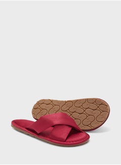 Ginger Silky Satin Crossover Bedroom Slippers  - Image 4