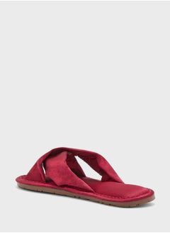 Ginger Silky Satin Crossover Bedroom Slippers  - Image 3