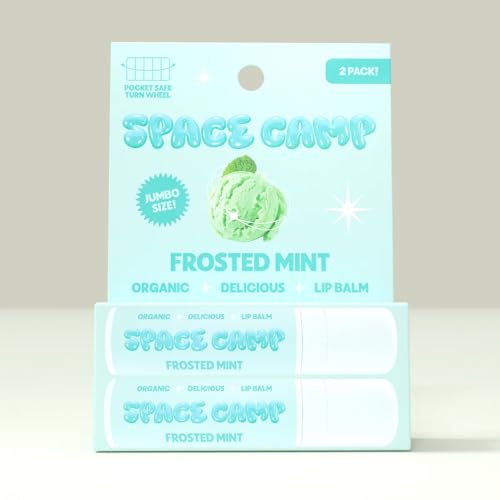 Space Camp Wellness Jumbo Lip Balm - Frosted Mint Organic Flavored Balm (2 Pack) - Image 3
