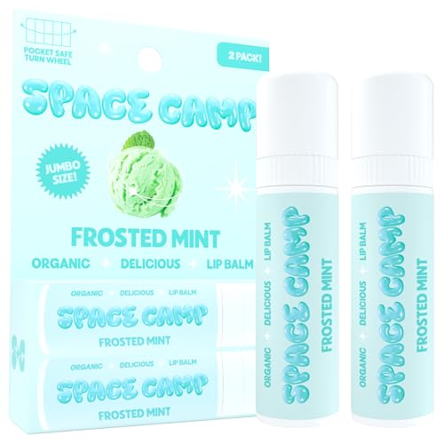 Space Camp Wellness Jumbo Lip Balm - Frosted Mint Organic Flavored Balm (2 Pack) - Image 1