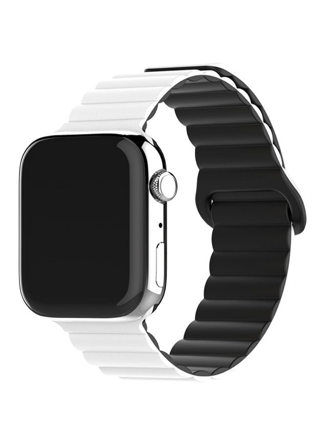 Generic - Magnetic Silicone Band for Apple Watch Ultra Ultra2/ 9 8 7 6 5 4 3 2 1 SE,Soft Silicone Waterproof Strap Wristbands Compatible with iWatch Apple Watch Series Ultra 49mm 45mm 44mm 42mm Women Men - Image 1